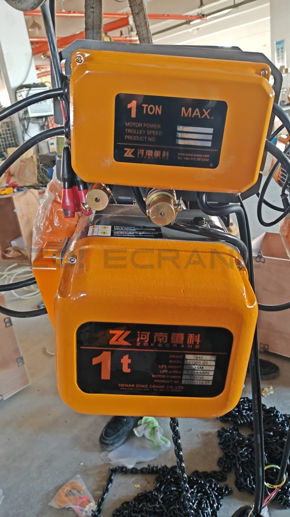 Eight EQ Type Electric Chain Hoists Shipped to Saudi Arabia